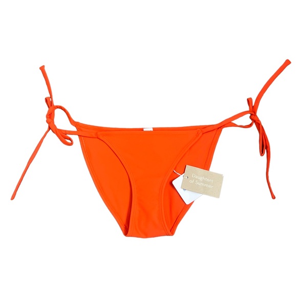 NWT Daughters of Summer Orange Adjustable Tie Bikini Bottom - Size XS - Picture 3 of 9